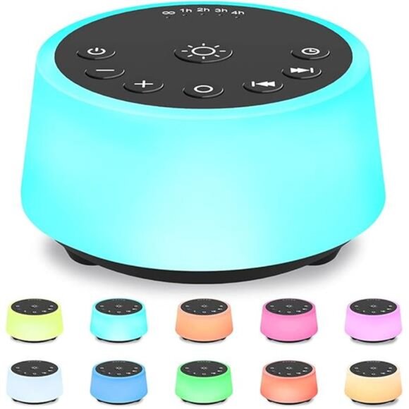Color Noise Sound Machines with 10 Colors Night Light 25 Soothing Sounds - Picture 7 of 7